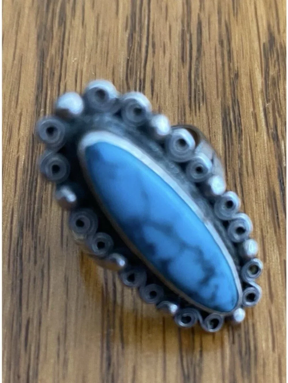 Beautiful Blue Turquoise Ring, Sterling Silver, Size 5